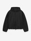 Womens Textured Nylon Hooded Bomber