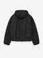 Womens Textured Nylon Hooded Bomber