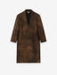 Leather Lapelless Coat