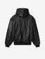 Leather Hooded Bomber Jacket