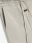 Heavy Nylon Knee Pleat Wide Leg Pant