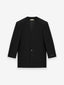 Wool Gabardine Lapelless Suit Jacket